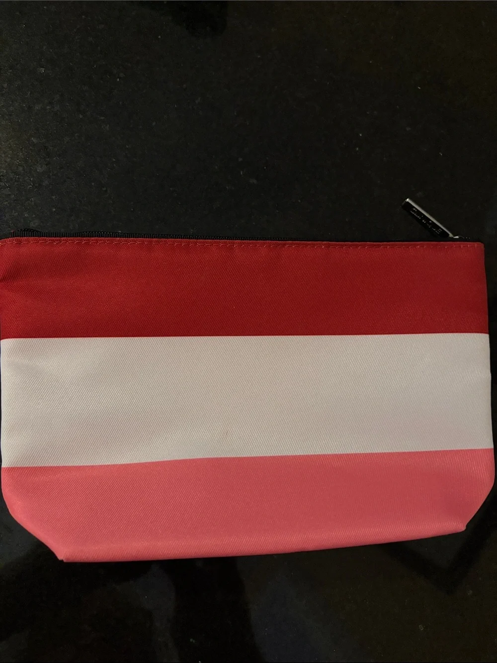 Kate Spade x Clinique Striped Cosmetic Pouch in Red, White & Pink Hello Gorgeous
